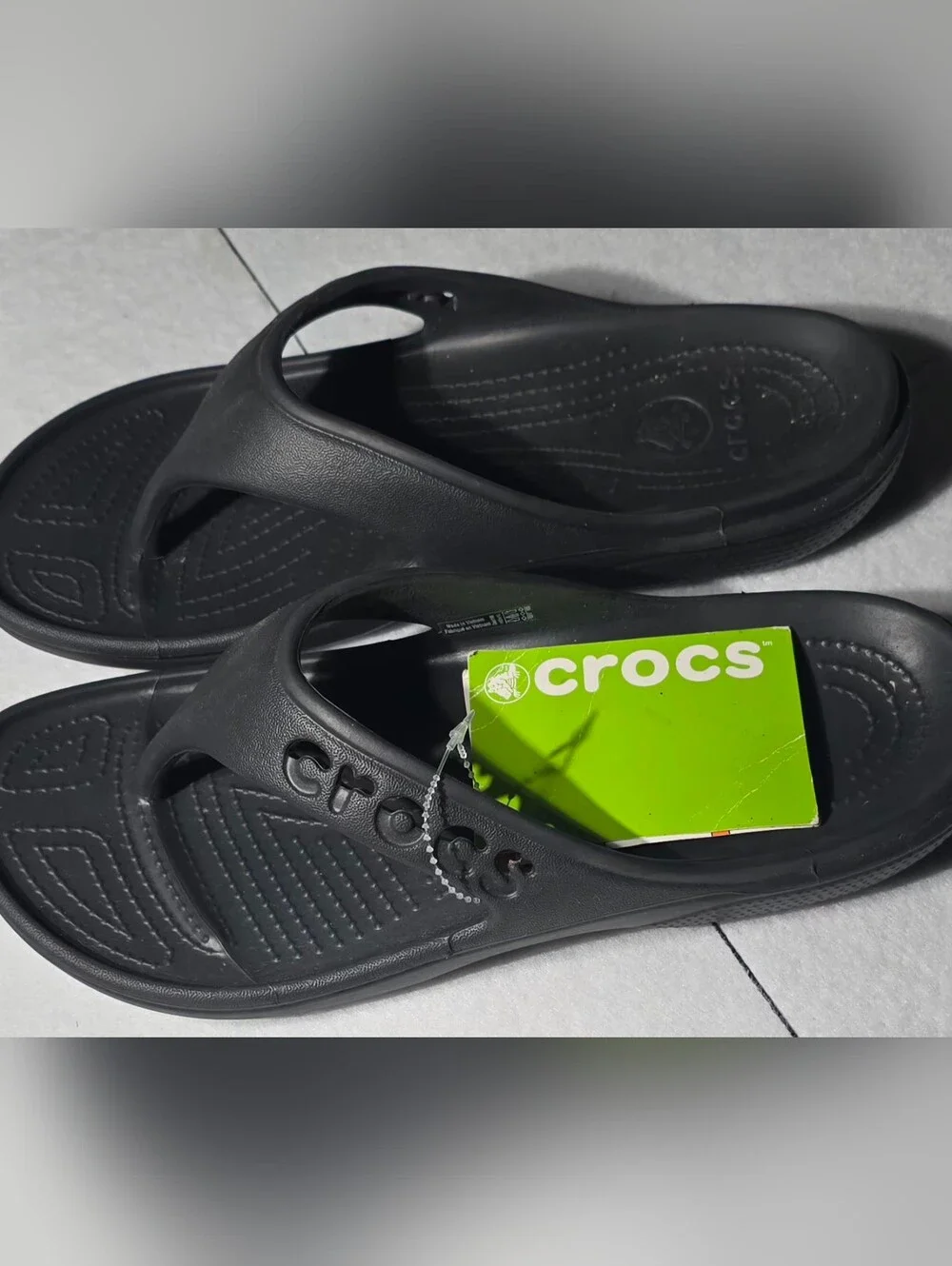 Crocs Baya Flip-Flops Black Unisex Men’s 8 Women’s 10 Thong Sandals New